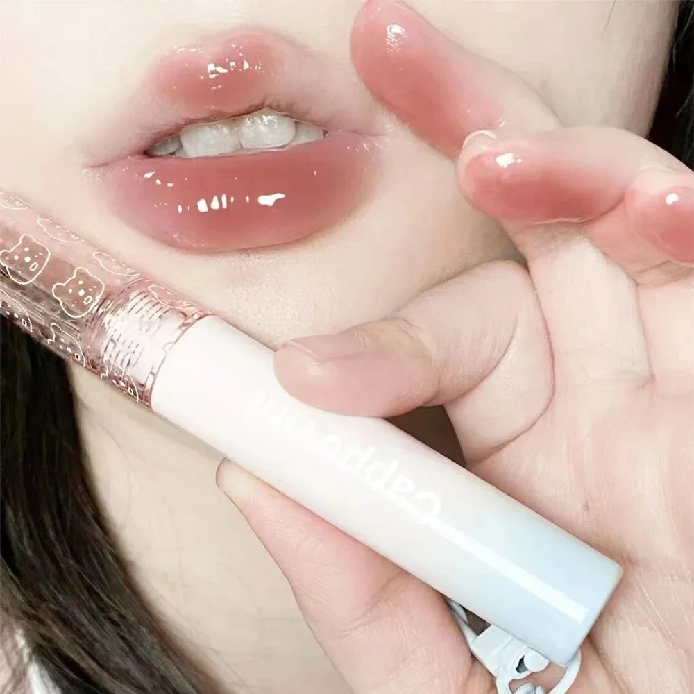 Lip Makeup Water Mirror Lip Glaze Lipstick Non-stick Cup Lasting Moisturizing Lipgloss Colorful Women Lip Oil Silky Tint