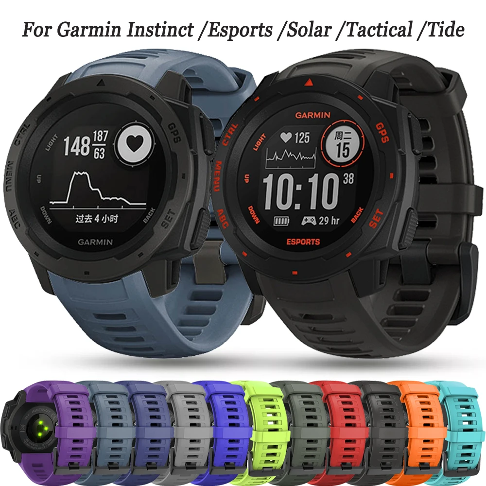 Cinturino In Silicone Ufficiale Di Ricambio Per Garmin Instinct / Esports / Tactical / Tide Solar Strap Smart Watch Wristband Neistt2