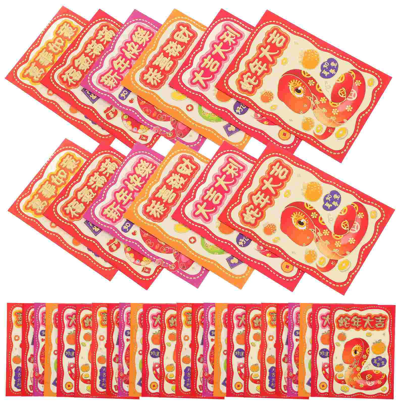 Cartoon Snake Envelopes Red Envelopes Money Bags New Year Packets Paper Pouches Gold Foil Traditional Packets Spring 36pcs