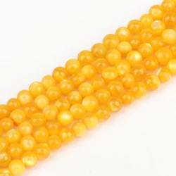 Vibrant Natural Freshwater Shell Beads - 4mm (approx 91pcs) (Orange Yellow)