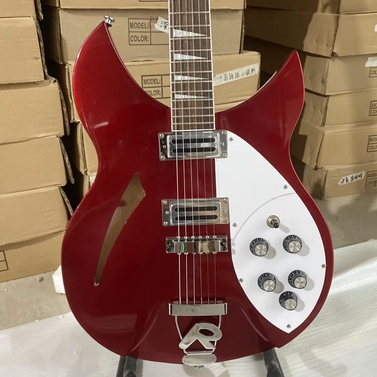 Milepæl Trofast fokus Rickenback 330 Electric Guitar Metal Red Color Semi Hollow Body Rosewood  Fingerboard High Quality Guitarra Free Shipping