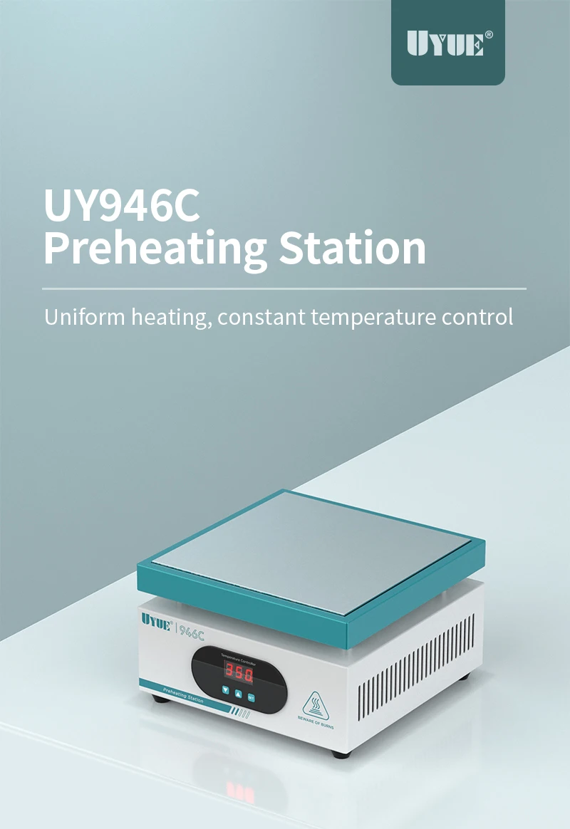 

Тепловая станция UYUE 600 Вт 20*20 см 946C для ЖК-дисплея, тепловая платформа PCB, тепловая станция с постоянной температурой для ремонта телефонов