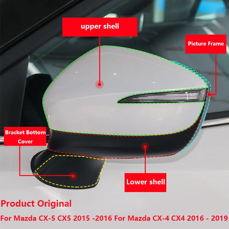 

Original Casing For Mazda CX-5 CX5 2015 -2016 For Mazda CX-4 CX4 2016 - 2019 Car Wing Door Side Rearview Mirror Cover Lid Cap