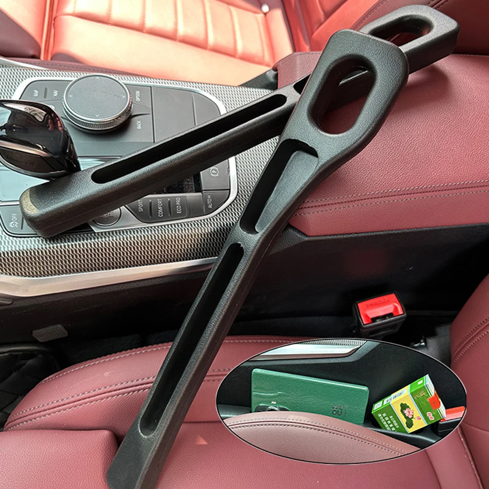 2 Universal Car Seat Gap Fillers - Anti-Drop Strip - Black PU - Easy Install 2 thumbnail image
