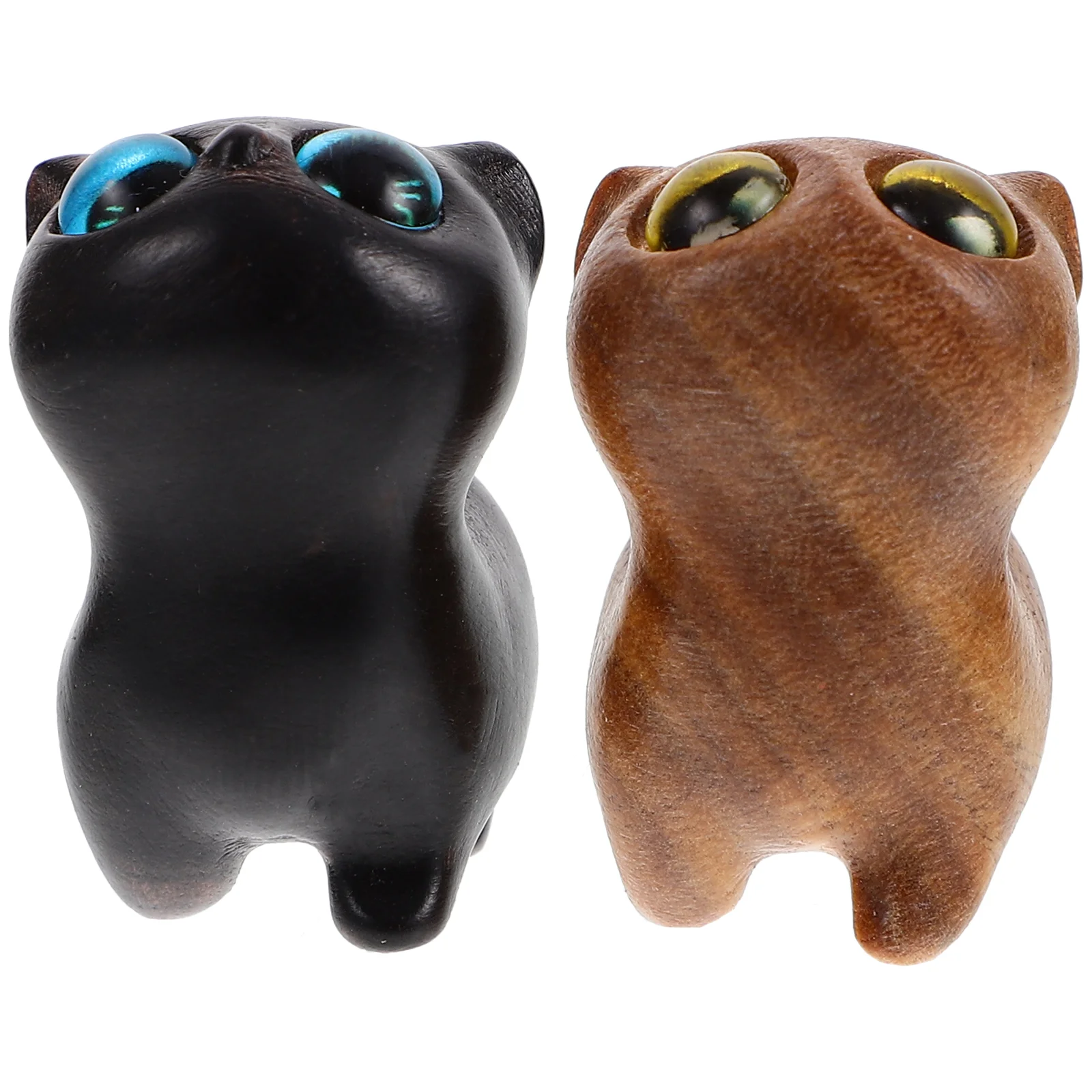 

Carved Cat Figurines Cute Cat Statue Smalll Wooden Cat Sculpture Natural Sandalwood Animal Ornament Cat Lovers Gifts Home