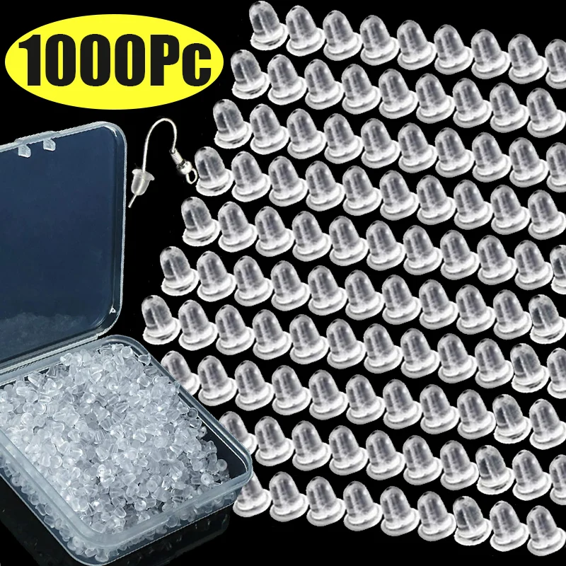 

500/1000pc 4MM Soft Silicone Rubber Earring Back Stoppers for Stud DIY Jewelry Making Earring Findings Accessories