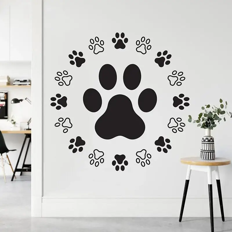 כלב Paw קיר מדבקות לחיות מחמד חנות קיר תפאורה-Paw הדפסת מדבקות-וטרינרית מדבקות כלב Paws Pet התפאורה קיר טיפוח אוהבי מתנות 3D60