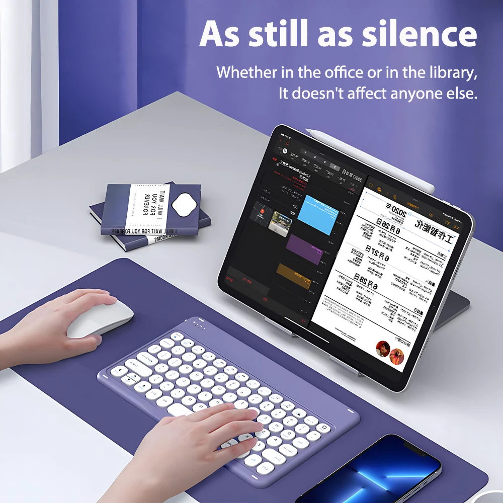 CASEPOKE-Teclado multilíngue para iPad, Ultra-fino, Silencioso, Samsung,