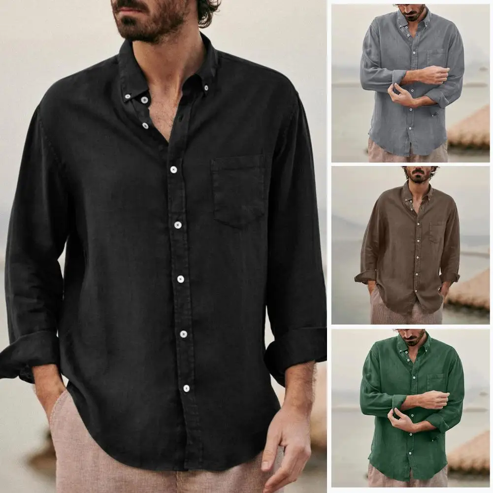 

Casual Cotton Men Clothing Summer Breathable Black Shirts Fashion Men Long Sleeve Tops Luxury Male Shirts With Collar