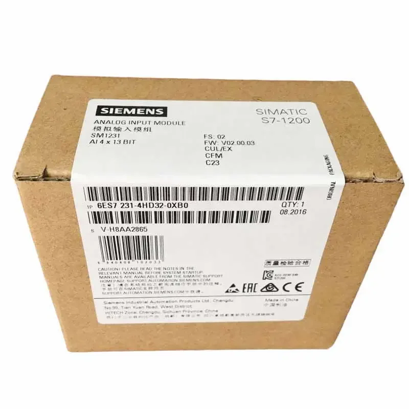 100% Nuovo Originale 6Es7231-4Hd32-0Xb0 Siemens 6Es72314Hd320Xb0 Siemens S7 1200 Sm 1231 Plc S7-1200