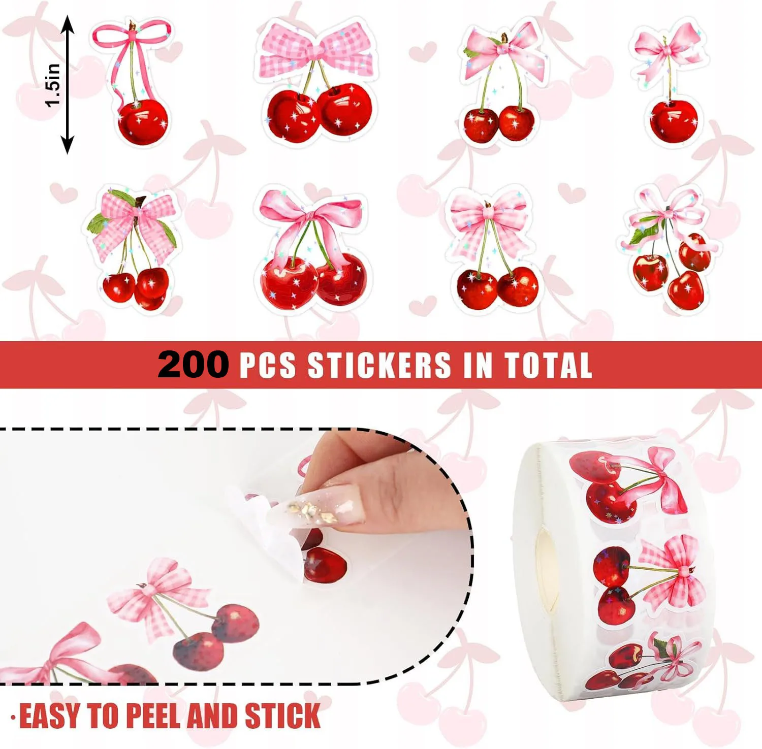 과일 모양 씰링 스티커 체리 보우 스티커 노트북 Scrapbooking 저널링 장식 스티커 선물 씰링 스티커
