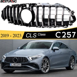 Panamericana GT Style Front Replacement Hood Grille for Mercedes CLS Class 2018 - 2023 4-Door Coupe C257 W257 CLS 350 CLS 53 AMG