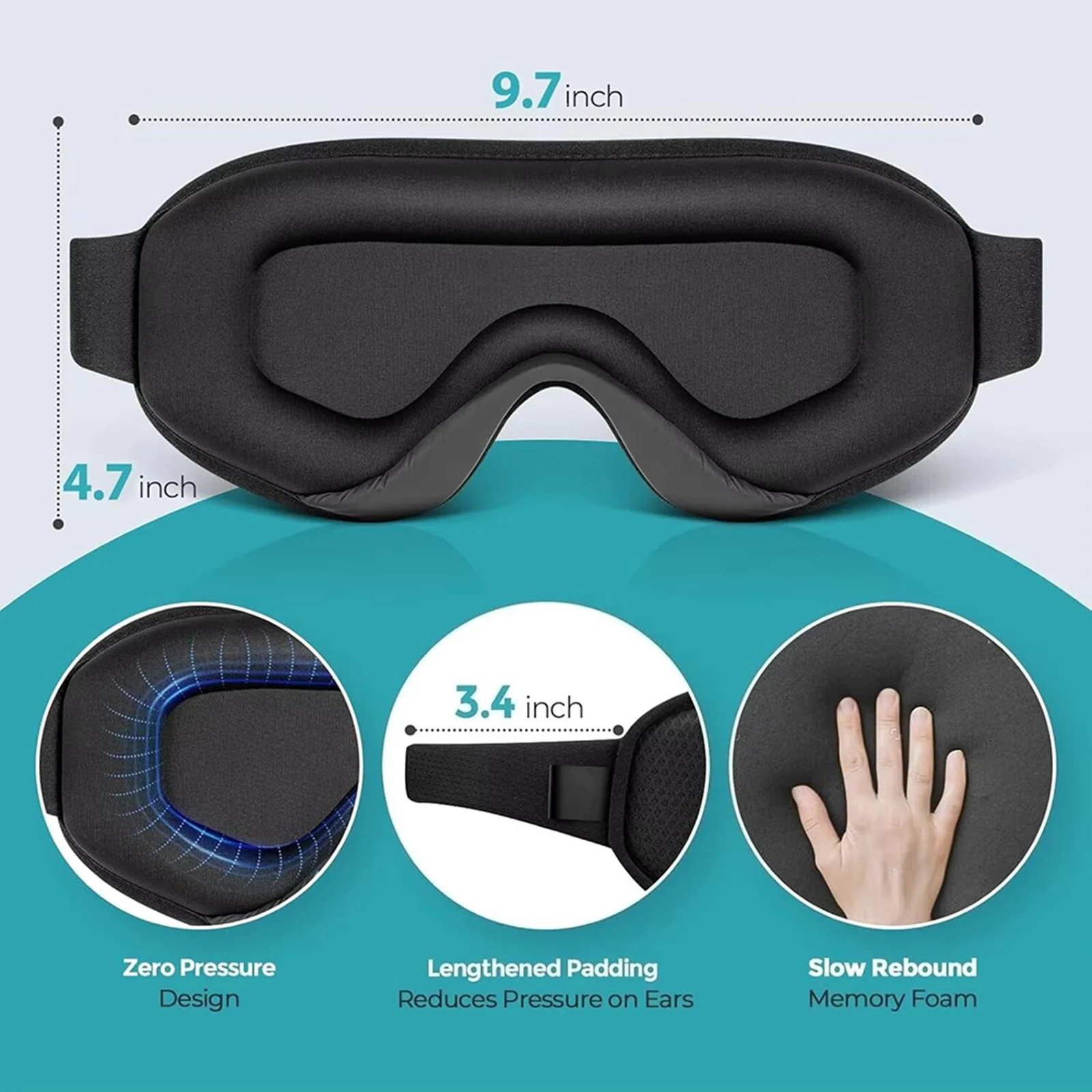 Luxurious 3D Blackout Sleep Mask – Ultra-Soft, Breathable & Adjustable for Ultimate Comfort