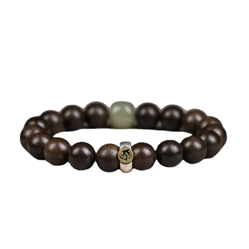 

Buddha Beads Bracelet Natural Brunei Agarwood Old Materials Real Lucky Bracelet for Men and Women Sandalwood Wooden retro