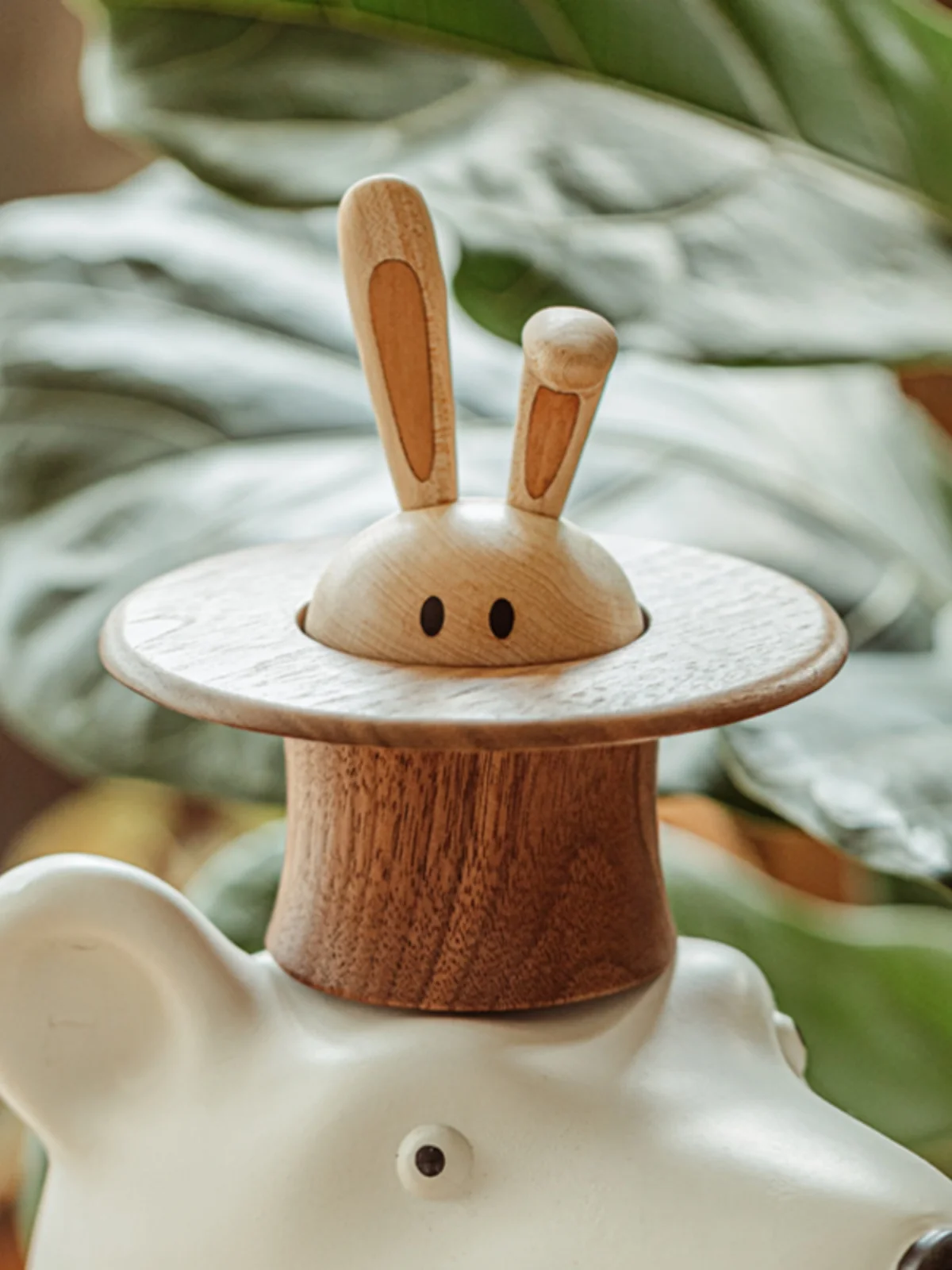 Rabbit Music Box Wooden Home Decoration Handmade Wood Cute Lovely Creative Interesting Children Birthday Gift for Girl Friend 4