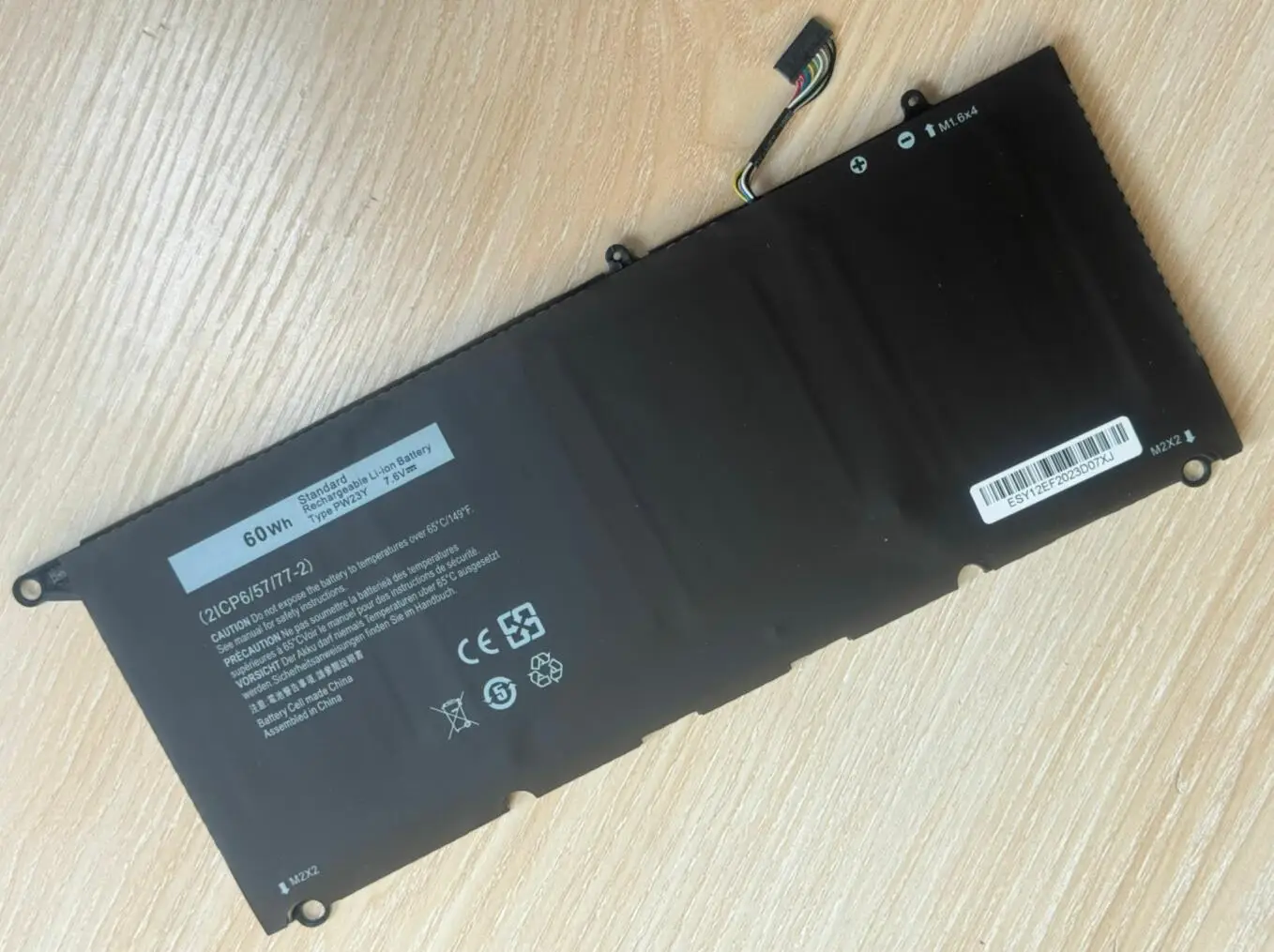 Bateria do Portátil para Dell Pw23y Xps 13 9360 9350 13d 9343 Rnp72 Jd25g Jhxpy Rwt1r P54gtp1gt 5k9cp Din02 7.6v 60wh - Imagem 2