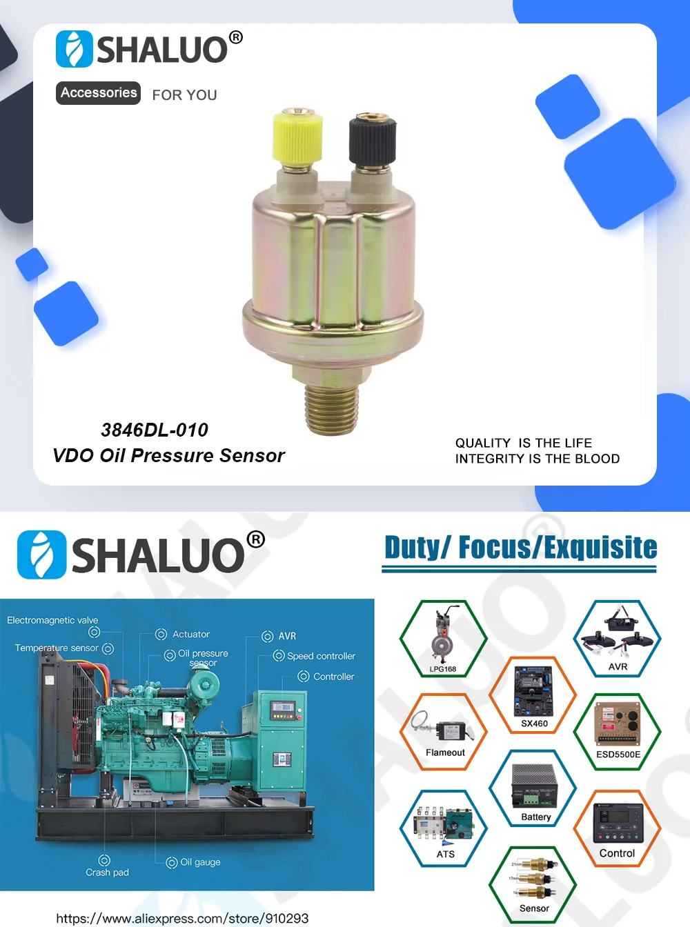do gerador diesel elétrico, 3846DL-010, 13mm
