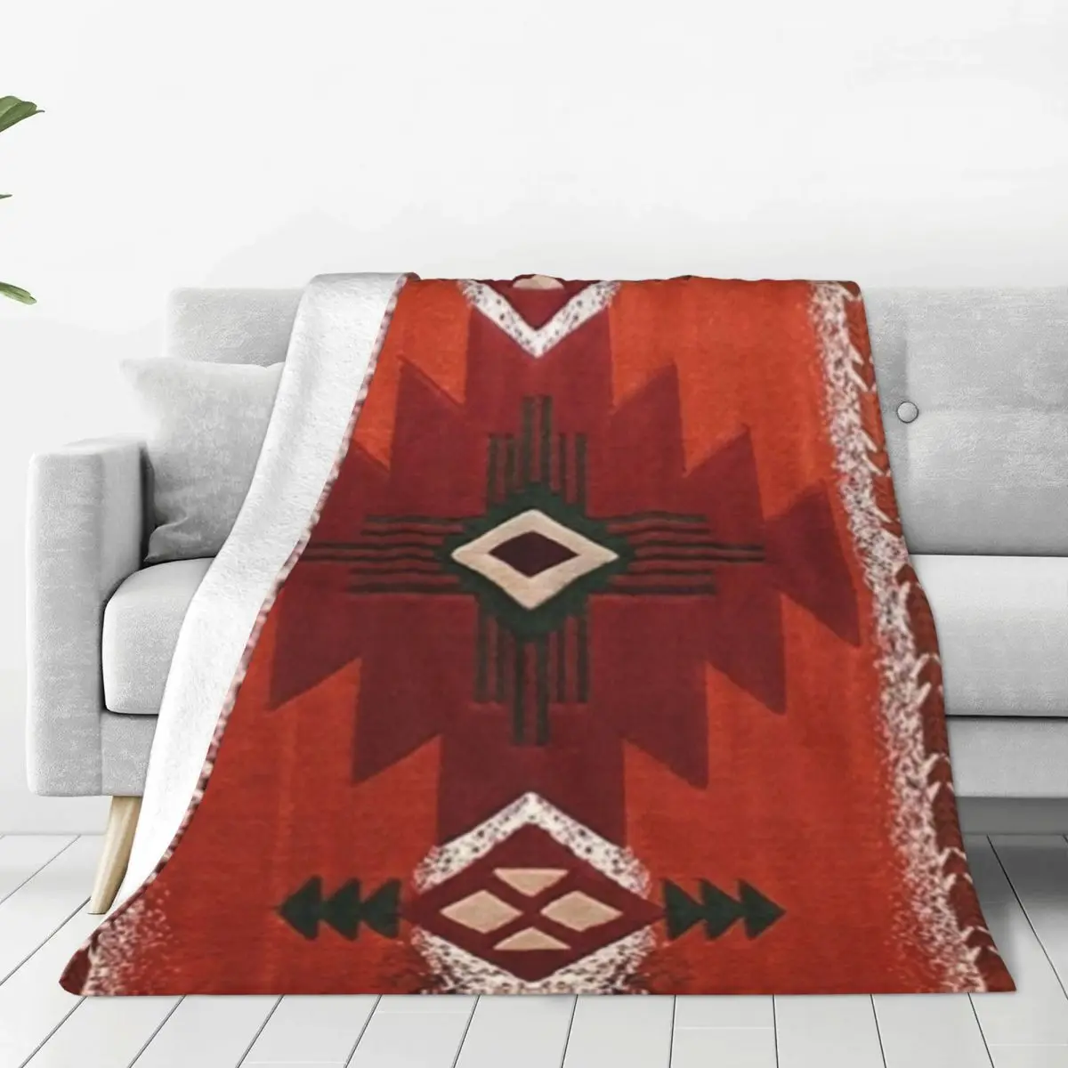 

1890 Navajo Saddle Knitted Blankets Scan of Original Museun Fleece Throw Blanket Couch Personalised Ultra-Soft Warm Bedspreads