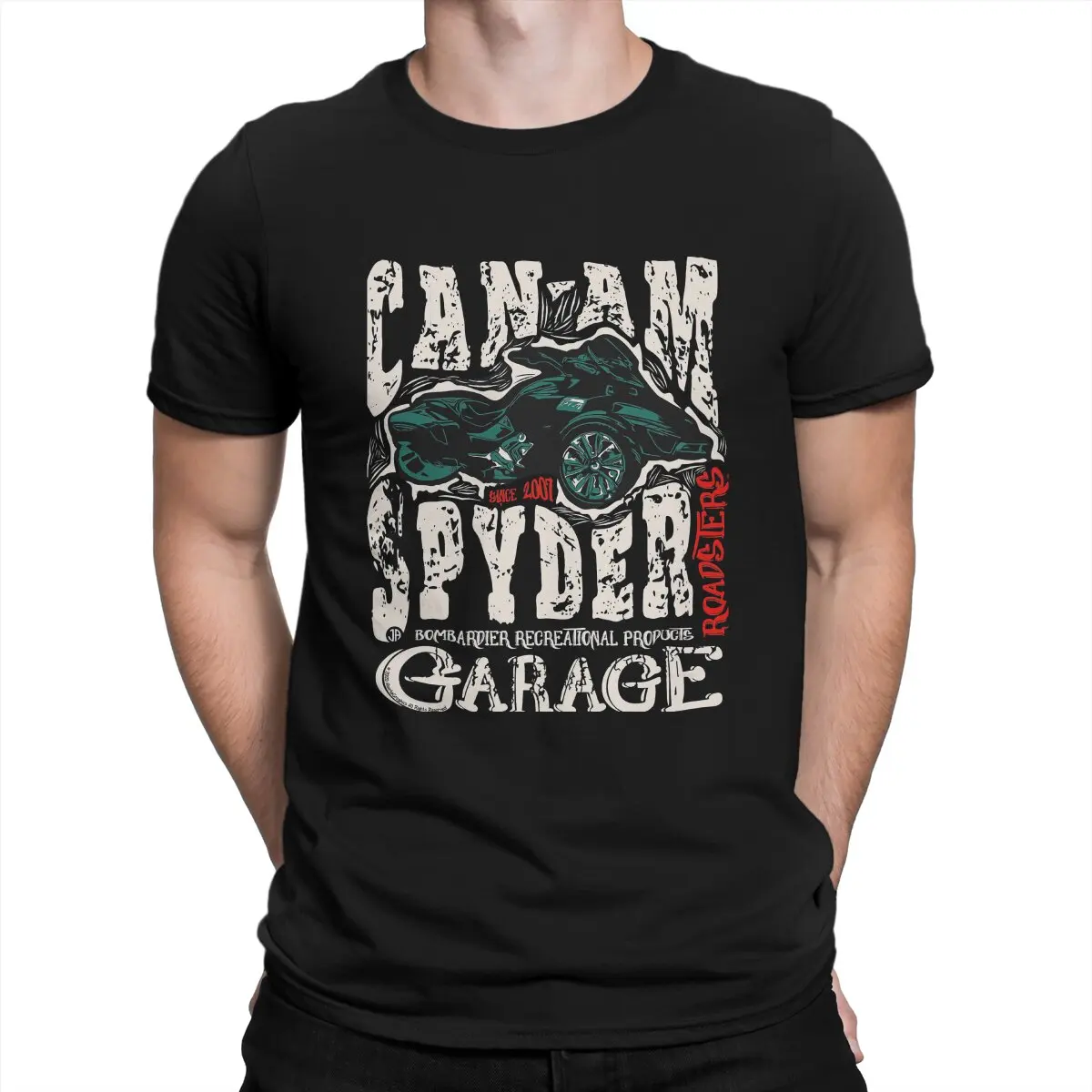 

Can-Am Spyder Retro T-Shirts for Men Jiamei ATV Vintage 100% Cotton Tees Crewneck Short Sleeve T Shirt Birthday Present Clothes