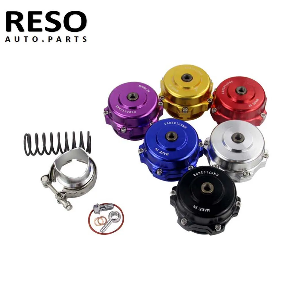 Blow Off Valve Adaptor RESO Universal 50mm V-Band Blow Off Valve BOV Q Typer With Weld On Aluminum Flange 35 PSI With Logo