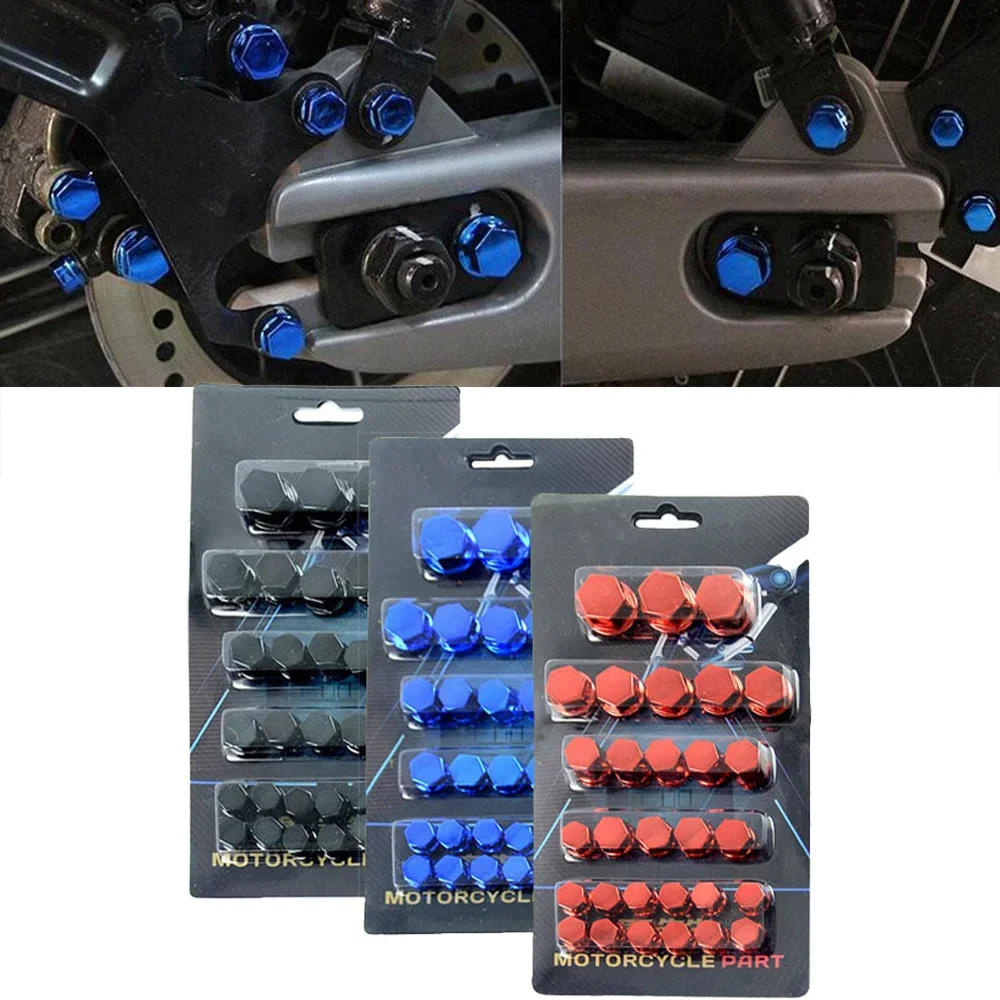 30pcs 1.4/1.2/1/0.8CM motorcycle nut covers Motorcycle Modification Screw Cap Decoration for Motor Scooters Electric Car Colored Nut Cover Accessories