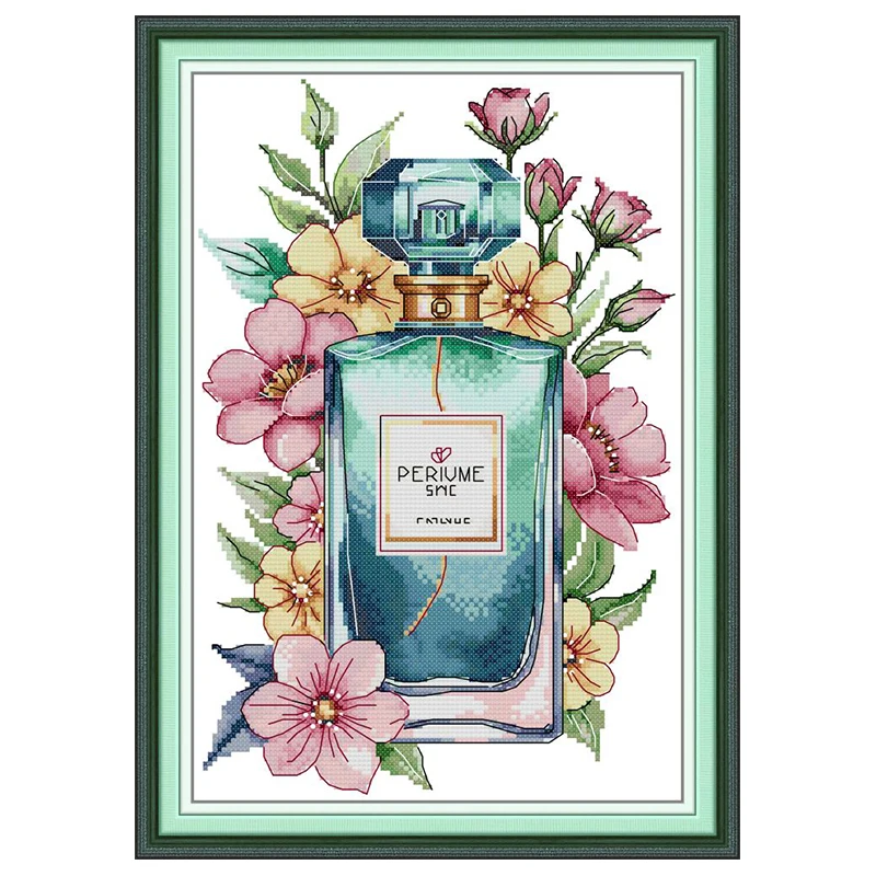 刺embroideryセット,花,香水,ボトルパターン,クロスステッチ,DMC刻印