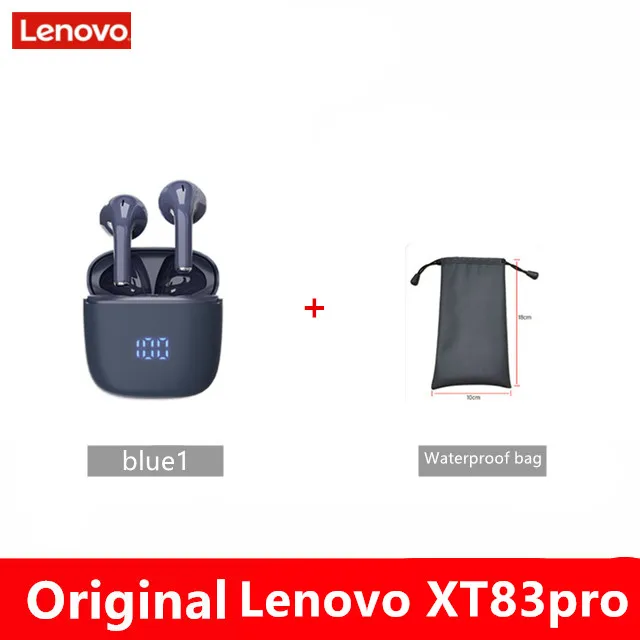 Lenovo XT83 Pro Wireless Bluetooth 5.1 Headphones LED Display Bluetooth Earphones with Dual Mics Touch Control Headsets Earbuds 