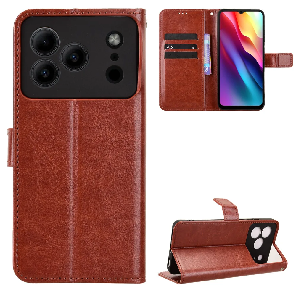 Luxury Leather Flip Wallet Phone Case with Stand Function and Card Holder