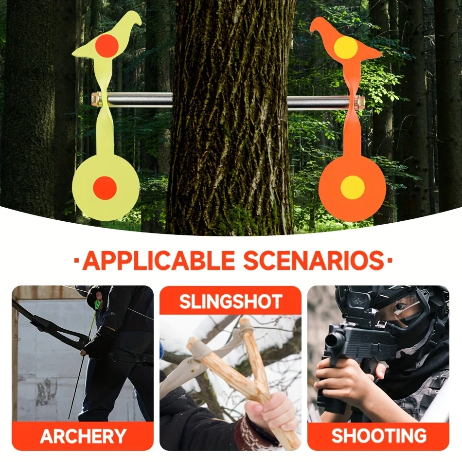 Rotating Metal Archery Target 5.5-inch 3MM Thick Bidirectional Bird Rotating Stainless Steel Target
