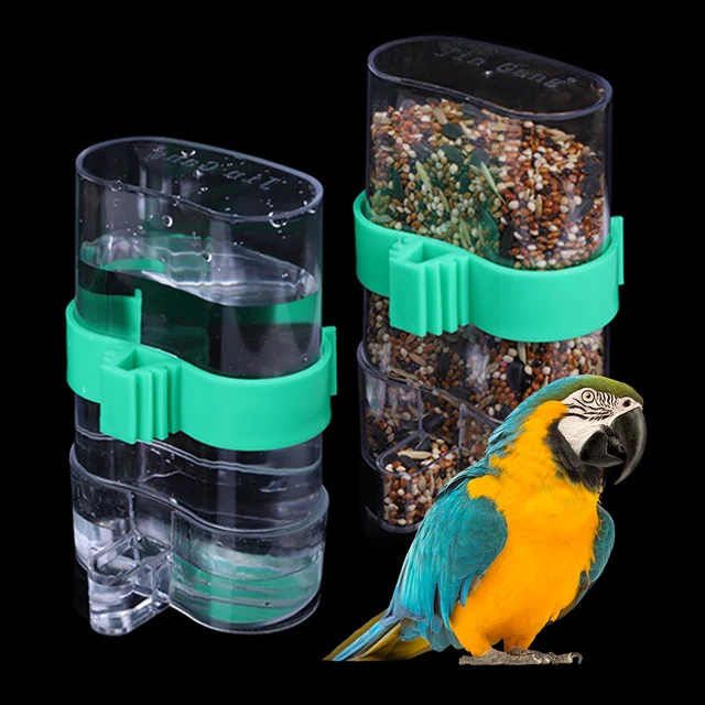 Bird Feeder Waterer with Clip Pet Dispenser Bottle Drinking Fountains Feeding Bowls
