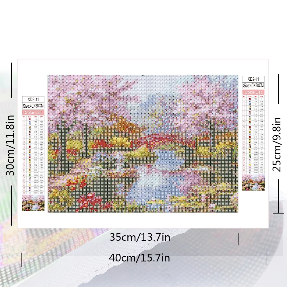 5d Diy Diamond Painting HUACAN Garden Nature Landscape 20x30cm Embroidery Cherry Blossom 30x40cm Home Decor Rhinestones Gift
