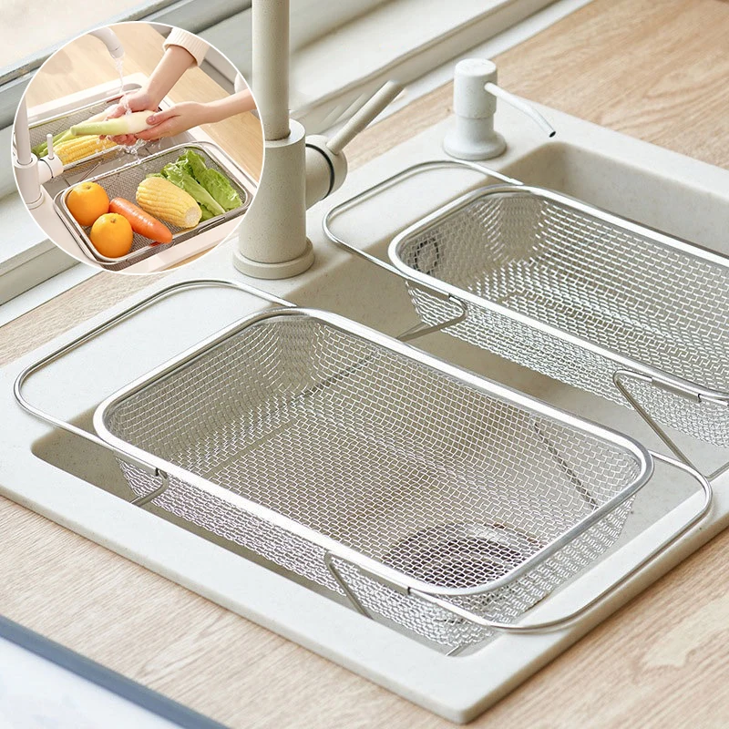 Stainless Steel Kitchen Sink, Telescopic Sink, Draining Rack, Multi-functional Tableware And Chopsticks Draining Rack