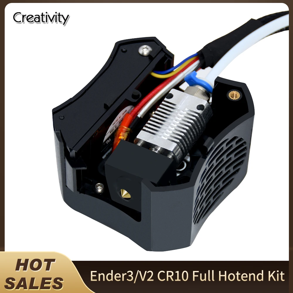 Impressora 3d Ender3 v2 Cr10 Ender5 Extrusora Kit Completo Hotend com Ventilador 4010 Bocal 0.4 mm Bloco de Aquecimento de Alumínio Peças de