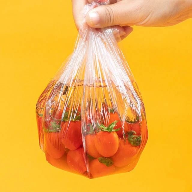 Sac de couverture alimentaire en plastique jetable, réutilisable, Transparent, Protection des aliments, emballage de congélation, Film alimentaire, organisateur de stockage de cuisine 3