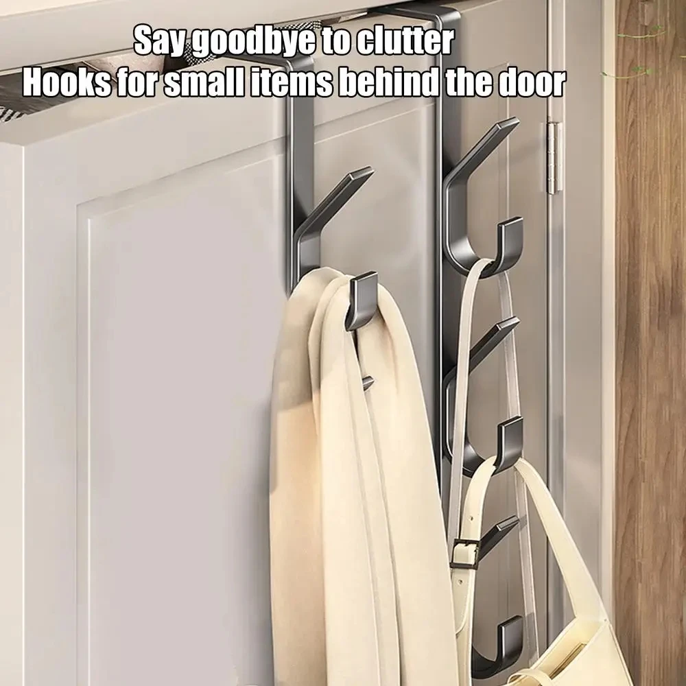Over Door Hooks Carbon Steel Sturdy Multifunctional Clothes Hanger Space Saving Vertical Design Storage Hook
