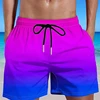 Simple Gradient Color 3D Print Shorts Men Casual Holiday Beach Shorts Kids Ice Trunks Women Summer Party Fashion Swimwear Pants 5