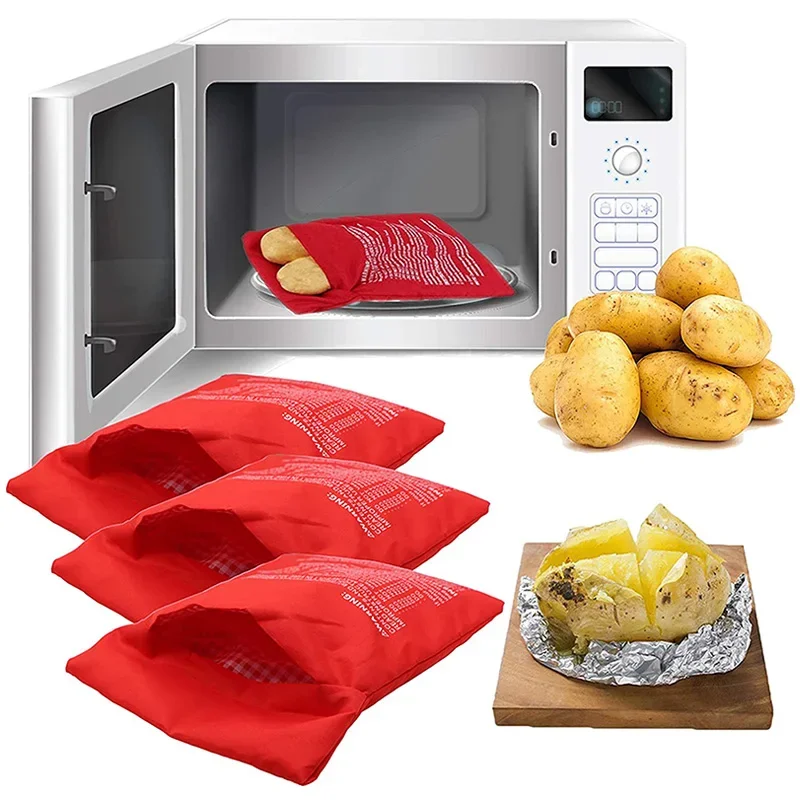Reusable Microwave Potato Cooker Bag Washable Tortillas Cooker Pockets Corn Cooking Bag Microwave Baking Kitchen Gadgets