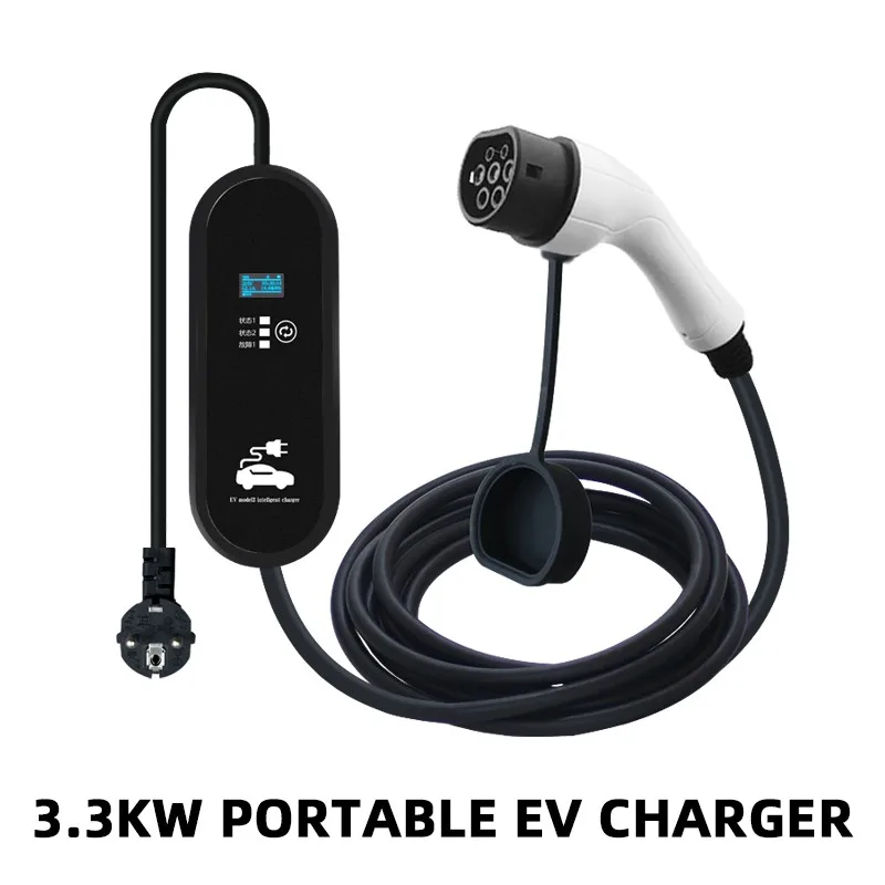 Caricabatterie Portatile Ev Type2 Iec62196-2 16A Evse Cavo Di Ricarica Type2 Iec62196-2 Eu Plug Controller Wallbox Per Auto Elettrica 3.5M