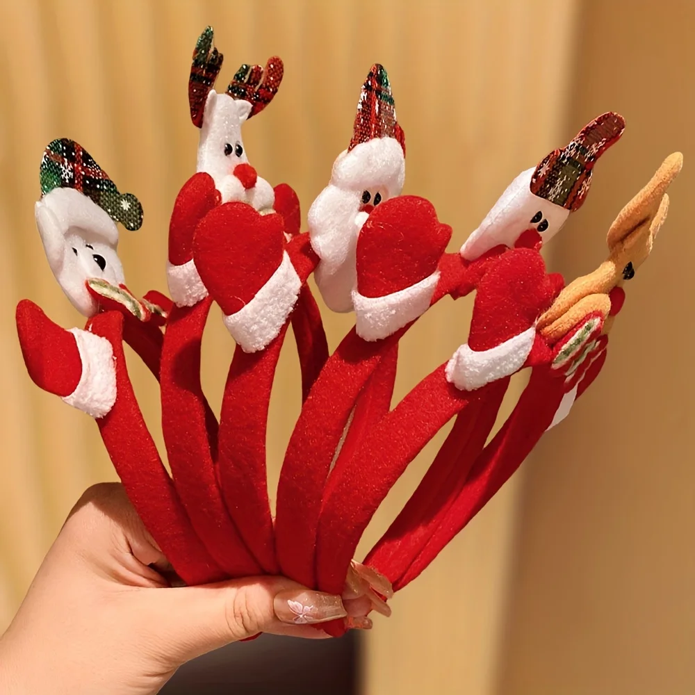 Interesting Christmas elements such as reindeer, snowmen, and Santa Claus accessories headband, as a Christmas gift for girls