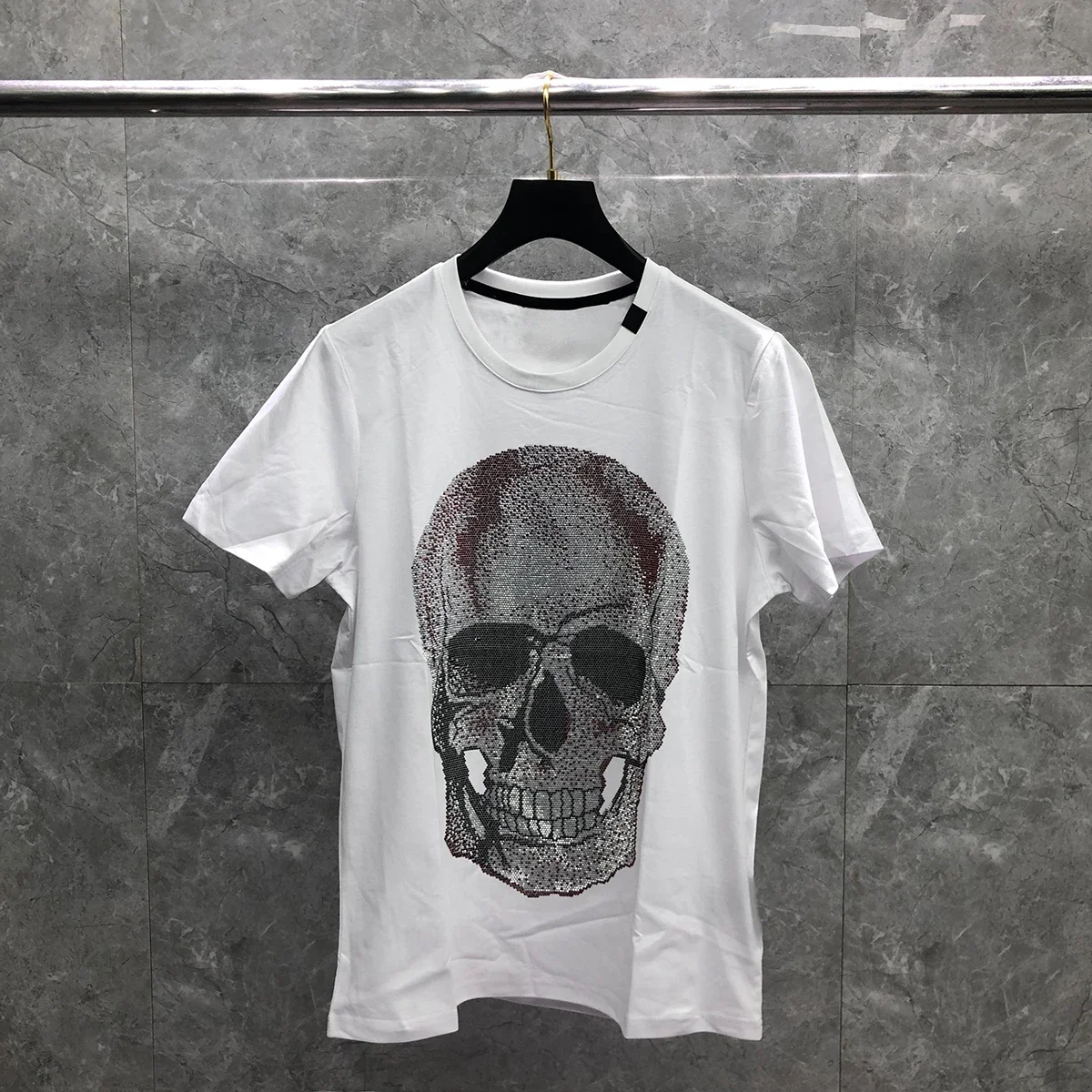 

Men's T-Shirt Spring Summer 2024 New Classical Skulls Pullover Rhinestone Fashion Luxury Brand Casual High Quality T-shirt