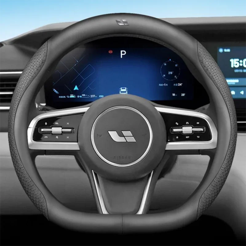 

Leather Car Steering Wheel Cover For Li Lixiang ideal L6 L7 L8 L9 2022 2023 2024 Breathable Non-slip Li Auto Accessories