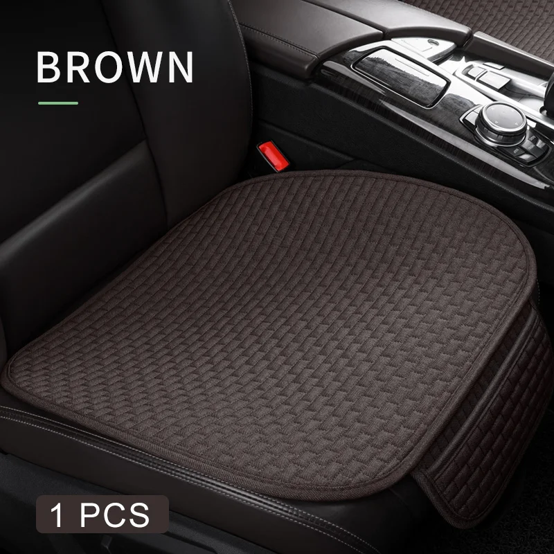 Karcle Cotton Linen Breathable Car Seat Protector - 4 Seasons Anti-Sweat Rear Seat Cover Kit