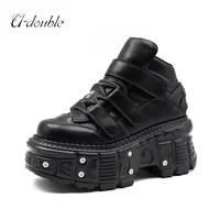 2025 New Punk Style Women Shoes Lace-up Heel Height 6CM Platform Shoes Woman Metal Decor Woman Sneakers Gothic Ankle Rock Boots - Image 2