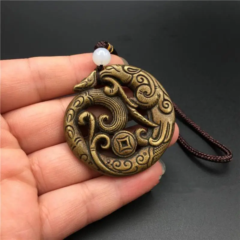 

Copper Bronze Folk Wealth Coin Animal Beast Amulet Pendant