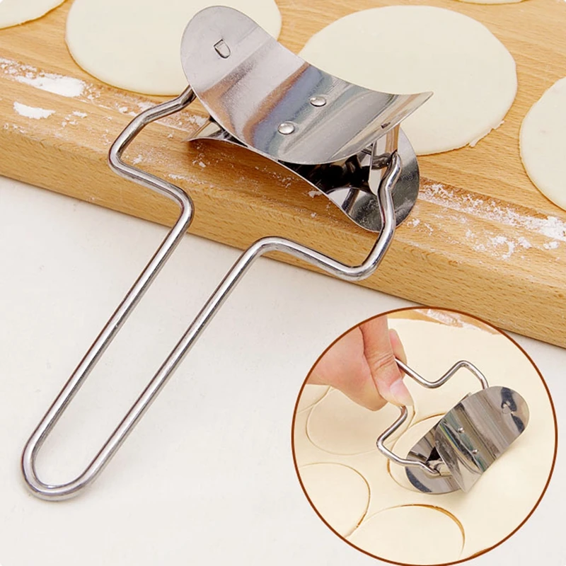 Household Dumplings 304 Stainless Steel Pressure Dumplings Skin Mold Hand Push Cut Dumpling Machine Kitchen Tools
