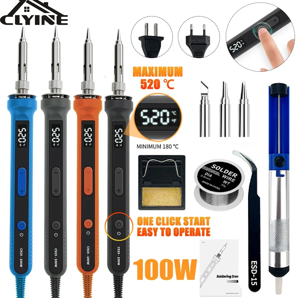 Soldering Iron Kit Electric Soldering Iron Soldering Iron Set 100W Adjustable Temperature