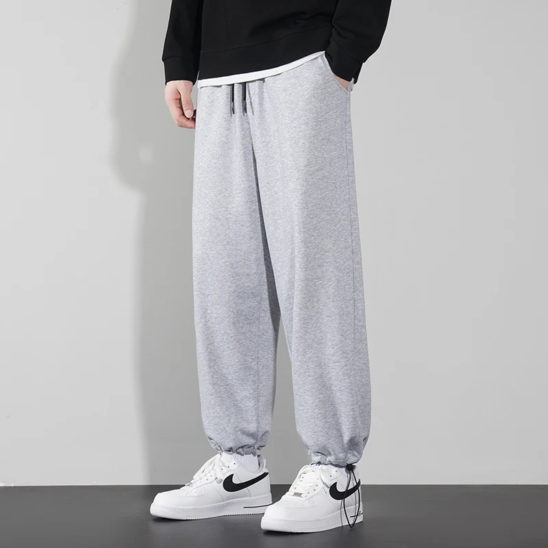 2024 Elegant Fashion Harajuku Slim Fit Ropa Hombre Loose All Match Sport Casual Pants Solid Pockets Straight Cylinder Leggings