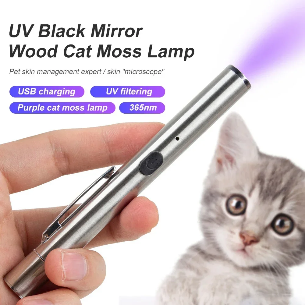 

Fungus Tinea Pet Moss Lamp Ultraviolet Light Waterproof Mirror Flashlight Black Cat Wood Skin Detection 365 Veterinary