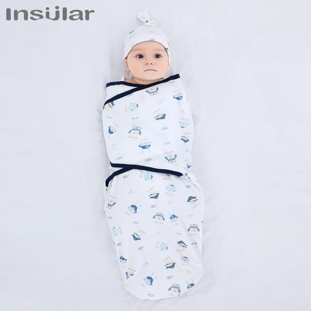 Muslin Baby Blankets Swaddles With Cap Newborn Soft Swaddle Wrap Cotton Baby Bedding Accessories Bath Towel Swaddle 2