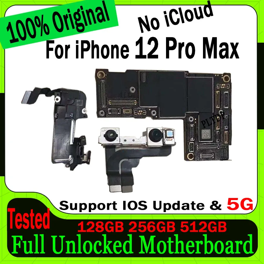 

Full Chips 100% Tested Mainboard For IPhone 12 PRO MAX Motherboard Original Unlock Clean Icloud Logic Board 128GB 256GB 512GB